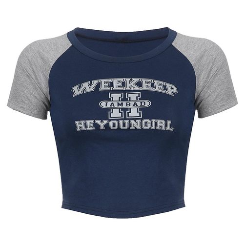 短袖ins风格休闲字母T跑步训练