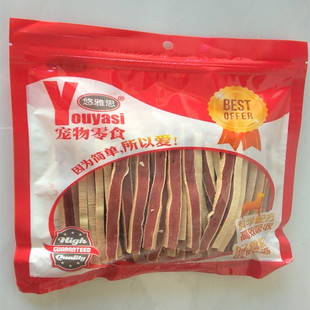 包邮 宠物狗零食 25省2件起 美毛泰迪狗粮 鸡肉鳕鱼三明治条400g