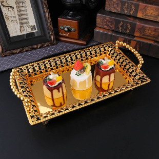 北欧茶几水果盘创意时尚 简约糖果盘家用结婚礼物现代客厅金属摆件