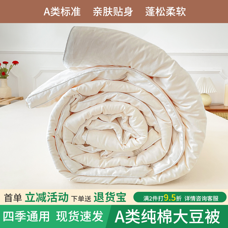 A类全棉提花大豆纤维单双人加厚保暖春秋空调被冬被四季通用被芯