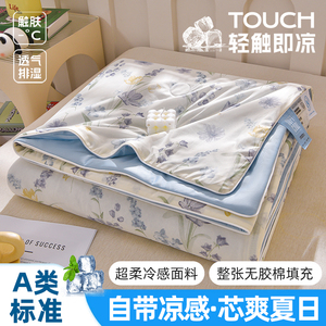 夏季A类凉感丝印花夏凉被单双人学生空调被夏凉被可机洗被子被芯