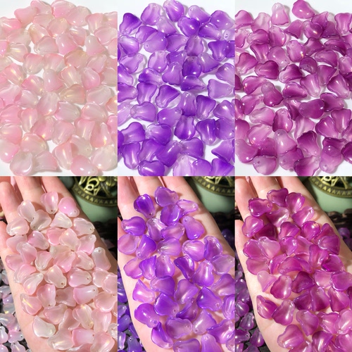 立体紫藤花琉璃花瓣50颗装