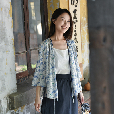 新中式交叠领口汉服式开衫