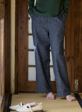 85-25QDK-005【不负时光】前世今生简约文艺通勤质朴直筒长裤