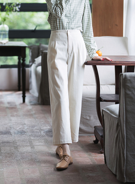 23QDK-023【风语】前世今生复古简约通勤文艺百搭直筒裤