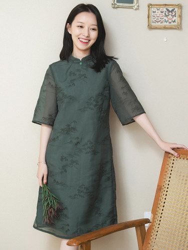 前世今生复古温婉文艺旗袍裙