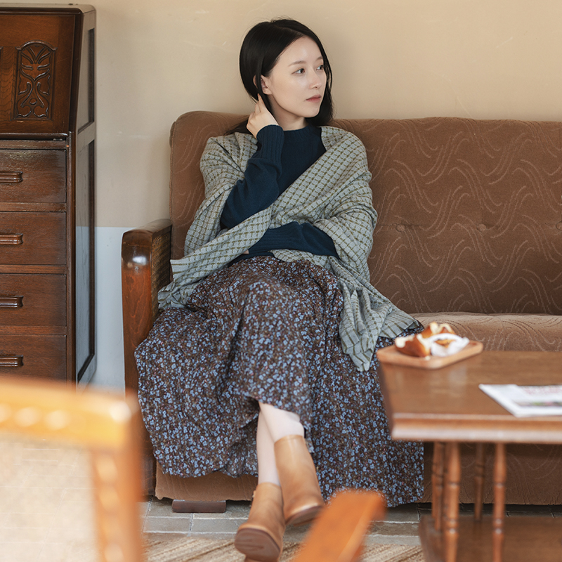 长裙大摆型温婉文艺半身裙
