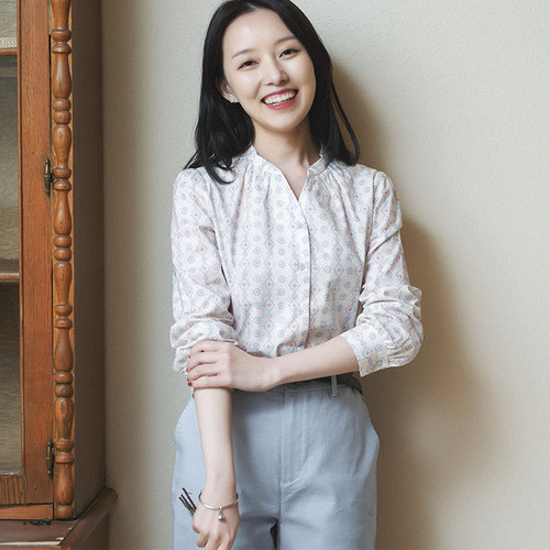 前世今生复古柔美领花色衬衫