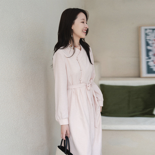 不退换6-22QDC-135【疏梦微澜】前世今生复古轻中式交叠领连衣裙