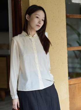 3.20特卖 25QDA-055【桂影清辉】前世今生复古温婉小翻领绣花衬衫
