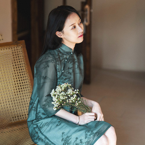 前世今生复古文艺温婉旗袍裙