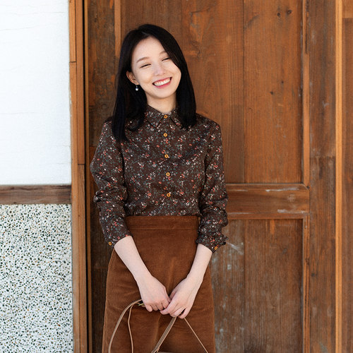 前世今生温婉风文艺翻领碎花衬衫