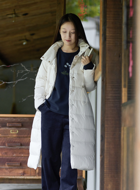 25QDA-343【云飘】前世今生复古通勤文艺大立领中长羽绒服