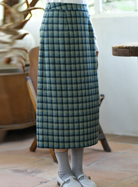 不.退换6-24QDC-178【清溪月】前世今生复古典雅中长款小A摆半裙