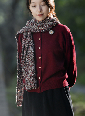 24QDS-006【安暖】前世今生复古温婉文艺厚实软糯编织围巾