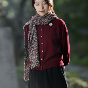 安暖 前世今生复古温婉文艺厚实软糯编织围巾 006 24QDS