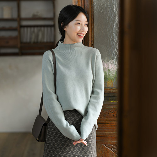 前世今生半高领套头打底毛衣