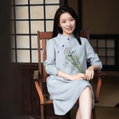 宽松版 21QDC 前世今生复古温婉文艺轻中式 风暖烟淡 旗袍裙 123