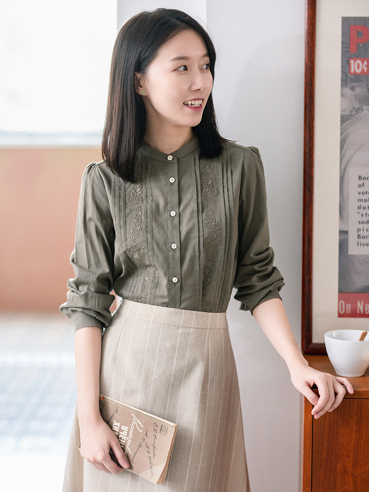 20cxa-239【春韵】长袖衬衫绣花