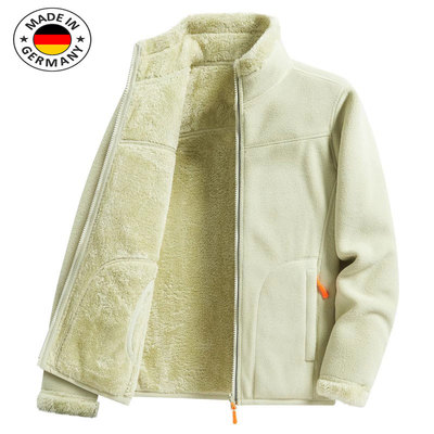 德国加绒加厚双面保暖宽松摇粒绒