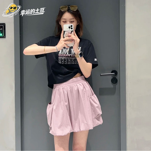 MLB 26年夏款女子运动学院风休闲花苞裙裤半身短裙3FSKB0763