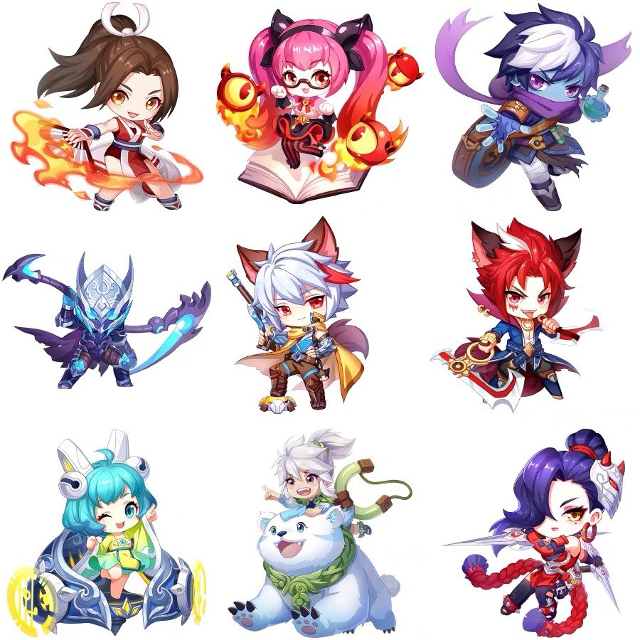 可爱卡通王者荣耀png免扣图片素材英雄皮肤立绘图案ps插画无水印