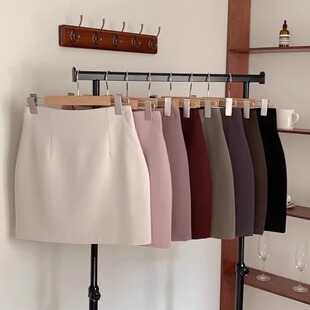 多色西装 半身裙高腰防走光包臀裙显瘦遮肉a字短裙女梨形身材裙子