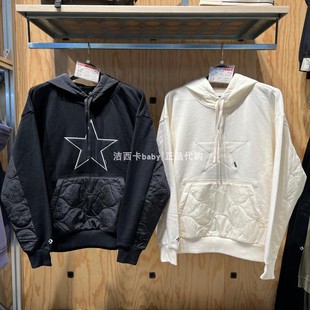 正品匡威 22冬男女款连帽加绒五星保暖套头卫衣10025051-A01-A02