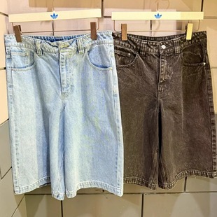 Adidas三叶草男BASKETBALL复古风牛仔运动五分短裤JX5004 JX5005