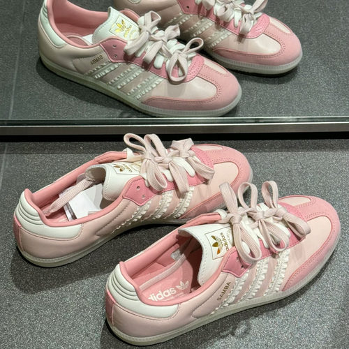 Adidas三叶草25年秋季女子Samba甜美皮质T头运动休闲鞋JR8830