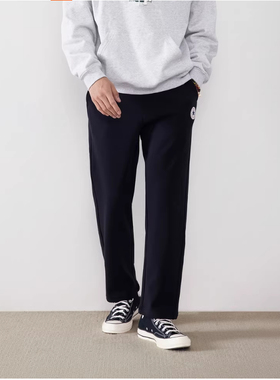 CONVERSE匡威 秋冬男抓绒直筒长裤抽绳松紧腰裤子MCJ094-023-GGN