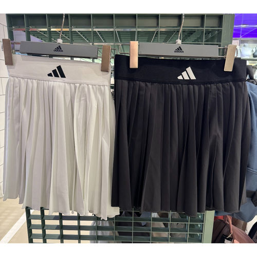 Adidas三叶草春季女子半身裙运动网球裙防走光百褶裙JY7700JY7701