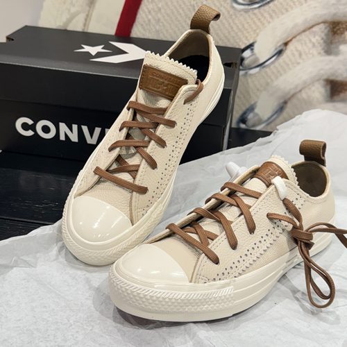 正品Converse匡威休闲板鞋男女同款纯色镂空拼接帆布鞋A14790C