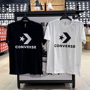 正品CONVERSE匡威 男款黑白星箭印花经典短袖T恤UCJ639-001-023
