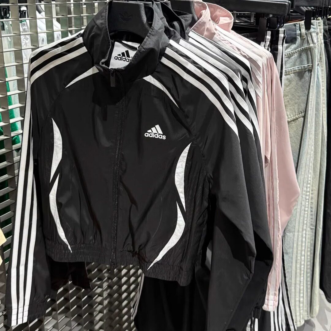 adidas阿迪达斯 女子拼色运动短款立领夹克外套KE9786 KE9787