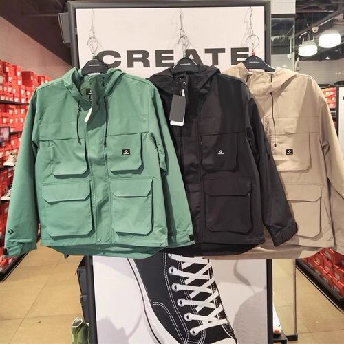 正品CONVERSE匡威 男拒水多口袋复古工装风外套10026948-A01-A02