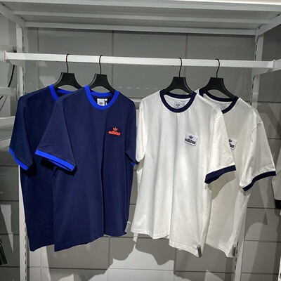 Adidas三叶草25年夏季男女撞色圆领运动短袖T恤 JX2637 JX2638