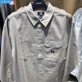 Converse匡威运动休闲舒适轻柔衬衫 夹克外套男卡其色10026808 A02