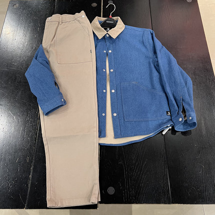 正品CONVERSE匡威 男加绒衬衫型翻领潮休闲外套夹克10027564-A01