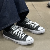 STAR男女子黑灰色纯色低帮帆布鞋 ALL 151202C CONVERSE匡威 正品