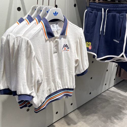 Adidas三叶草正品女子经典复古短款针织运动短袖翻领POLO衫JM8000