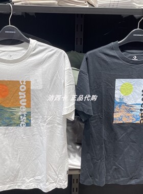 正品Converse匡威 女款纯棉圆领山峦印花短袖t恤10019568-A01-A02