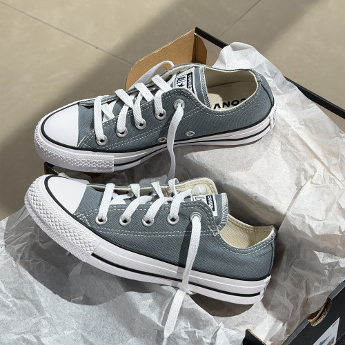 匡威AllStar灰绿低帮帆布鞋