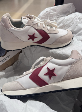 正品CONVERSE匡威 王源同款米红白拼色学院复古运动跑鞋 A13377C