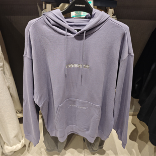 正品converse匡威 男女款字母刺绣连帽套头卫衣10027102-A02-A01