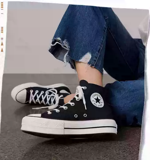 Jennie Style CONVERSE All Star Chunky Platform Canvas Sneakers 560846C 560251C
