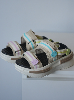 正品CONVERSE RUNSTAR 匡威魔术贴彩色夹心厚底凉鞋拖鞋A07611c