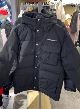 正品converse匡威男女多口袋连帽保暖羽绒服外套10026917-A01-A02