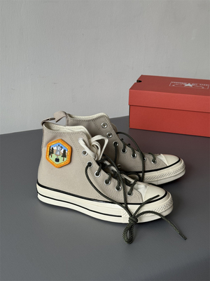 CONVERSE匡威1970S 灰色拼接卡通贴片高帮男女休闲帆布鞋 A06076c