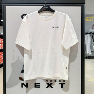 正品converse匡威 女款奶白色小花印花纯棉圆领短袖T恤WCJ652-W2Y